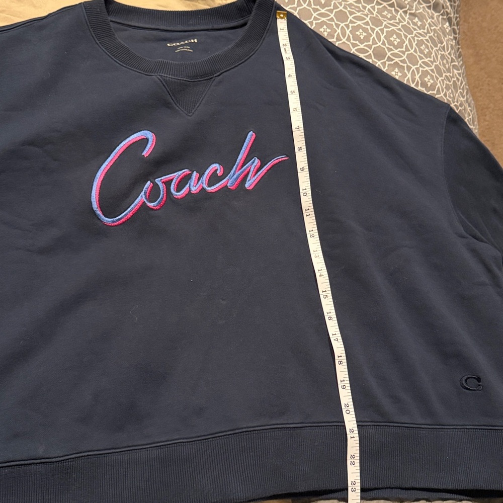 Coach Blue Sweatshirt with Pink Logo - Picture 7 of 8